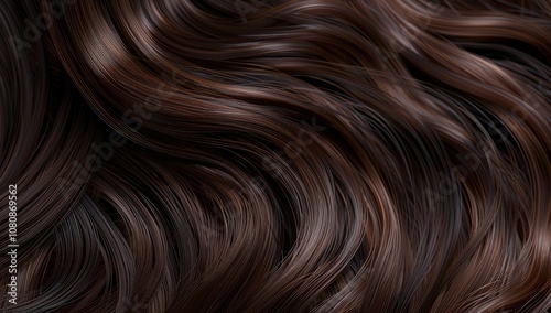 Beautiful brown hair texture, long wavy hair.