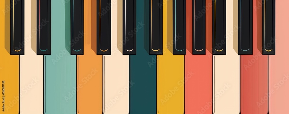Obraz premium Rainbow piano keys