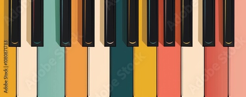 Rainbow piano keys