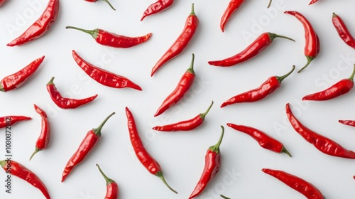 Red Chili Peppers Pattern - Spicy Food Photography