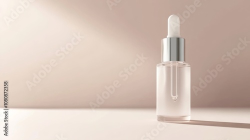 Minimalist Serum Bottle with Dropper - Skincare Product Photography