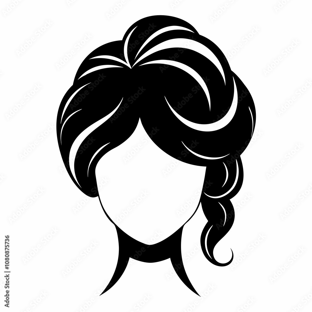Beauty Woman Hair Silhouette Vector Illustration Beauty Woman Hair Silhouette Vector Illustration