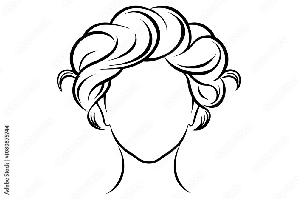 Fototapeta premium Beauty Woman Hair Silhouette Vector Illustration