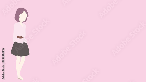 uomo o donna con fondo per cartone animato o background vettoriale editabile