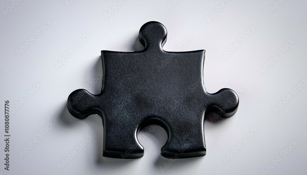 Fototapeta premium a black puzzle piece on a white surface
