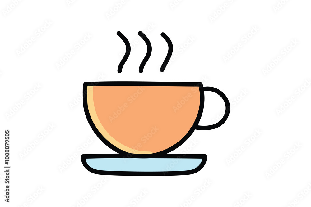 Minimalist Coffee Cup Illustrations with Steam - Perfect for Cafe, Coffee Shop, and Morning Vibes Minimalist Coffee Cup Illustrations with Steam - Perfect for Cafe, Coffee Shop, and Morning Vibes