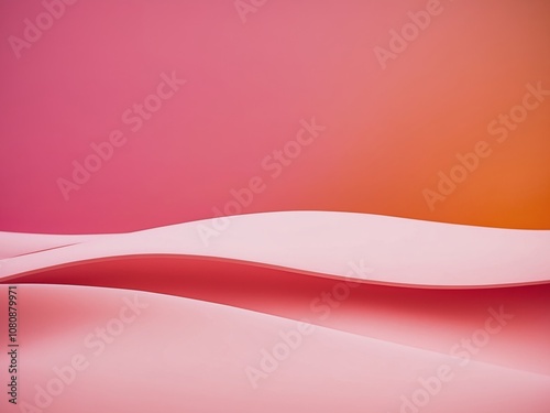 Colorful abstract waves in soft pink and orange vibrant background vertical format. photo