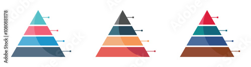 Pyramid with 4 tier infographic design 