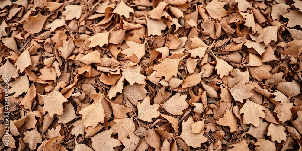 An image of brown, shriveled leaves on the ground during a dry season, a result of El Nino weather phenomenon, parched earth, seasonal changes An image of brown, shriveled leaves on the ground during a dry season, a result of El Nino weather phenomenon, parched earth, seasonal changes