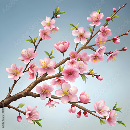 realistic sakura branch