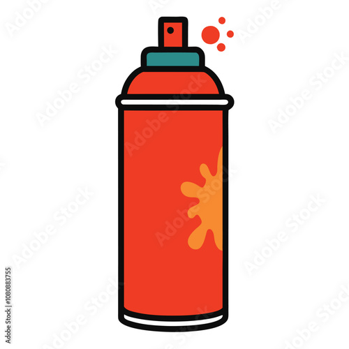 Cartoon Spray Paint Can Clipart Vector