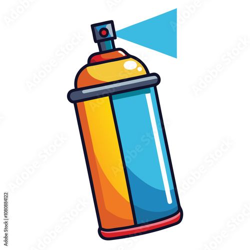 Cartoon Spray Paint Can Clipart Vector