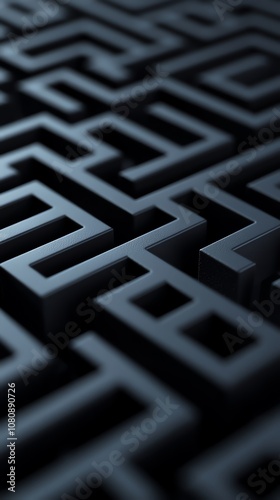 Obraz na płótnie Abstract 3D maze pattern in a dark, muted color. w salonie