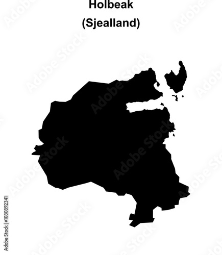 Holbeak municipality blank outline map