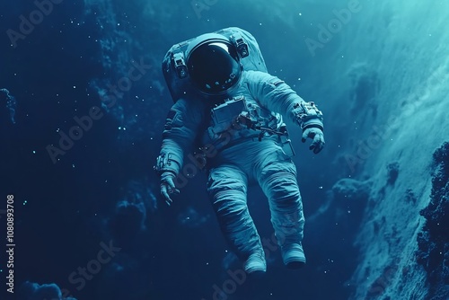 Surreal Astronaut in a Melting Dimensional Collapse photo