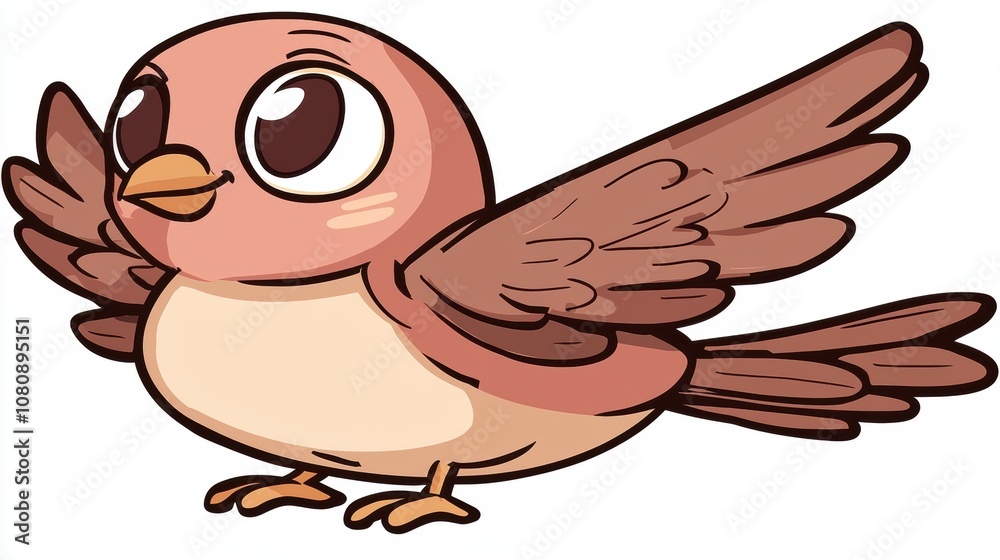 Cute cartoon bird character with big eyes and outstretched wings, perfect for children's illustrations, educational materials, or nature-themed designs. Cute cartoon bird character with big eyes and outstretched wings, perfect for children's illustrations, educational materials, or nature-themed designs.