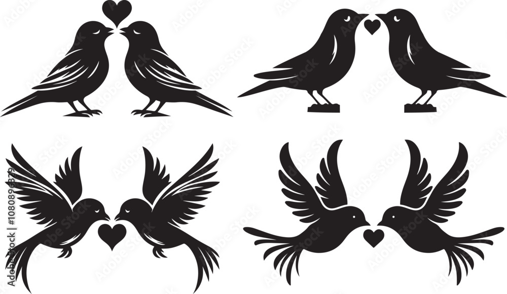 Obraz premium Happy Valentine Day cute bird vactor design.