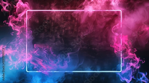 Neon background, violet and blue colors in a dark background, modern digital technology 