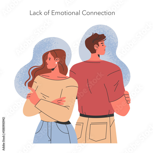 Reasons For Men Cheating. Flat Vector Illustration