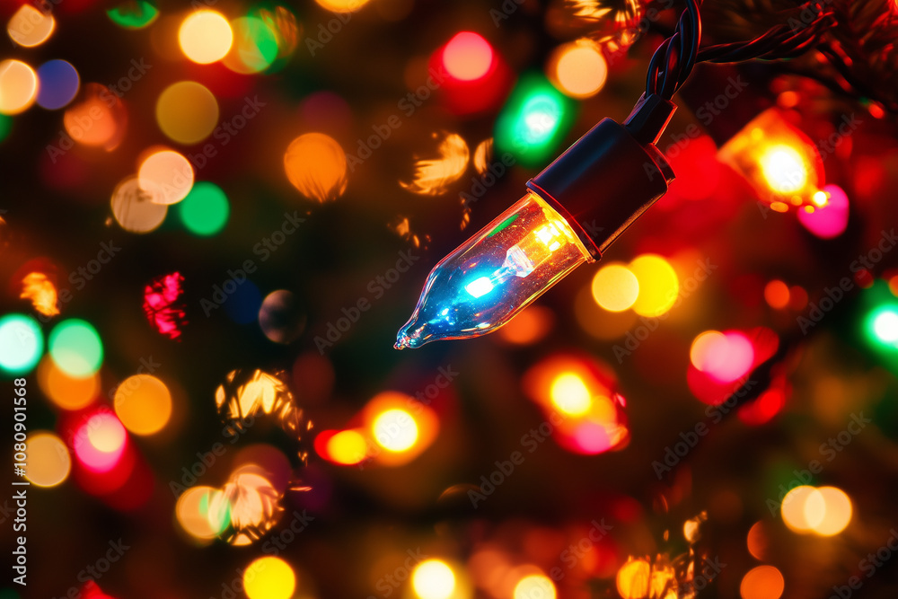 Twinkling Christmas Lights Illuminate a Cozy Gathering Place, Creating a Festive Atmosphere During the Joyful Holiday Season