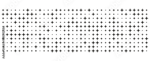Retro abstract geometric design with grid four-pointed stars, futuristic and dynamic backdrop