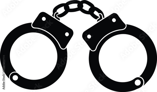 handcuffed silhouette icon  vector illustration.