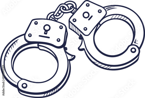 handcuffed silhouette icon  vector illustration.