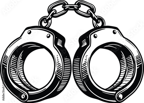 handcuffed silhouette icon  vector illustration.