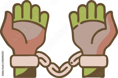 handcuffed silhouette icon  vector illustration.