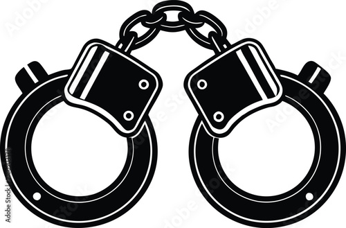handcuffed silhouette icon  vector illustration.