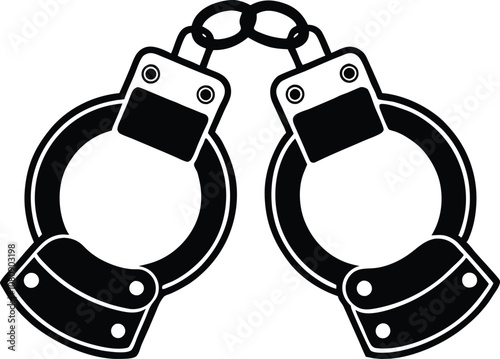 handcuffed silhouette icon  vector illustration.
