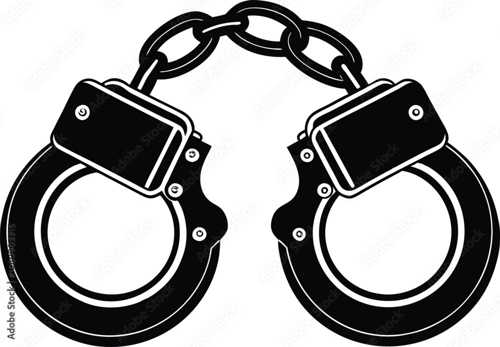 handcuffed silhouette icon vector illustration. handcuffed silhouette icon vector illustration.