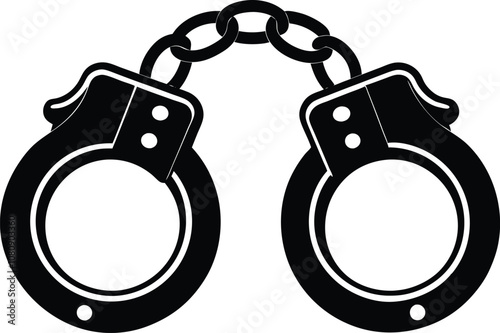 handcuffed silhouette icon  vector illustration.