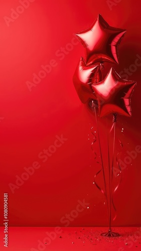 balloons on a red background