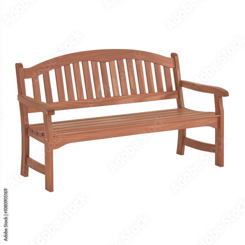 Classic Wooden Bench for Outdoor Seating, Perfect for Gardens, Parks, or Patios, Combining Comfort and Style in Natural Finish