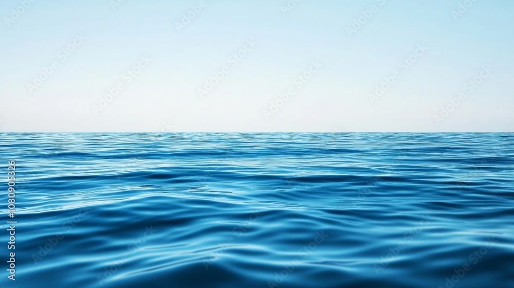 Tranquil blue ocean with a gentle wave cresting. Tranquil blue ocean with a gentle wave cresting.