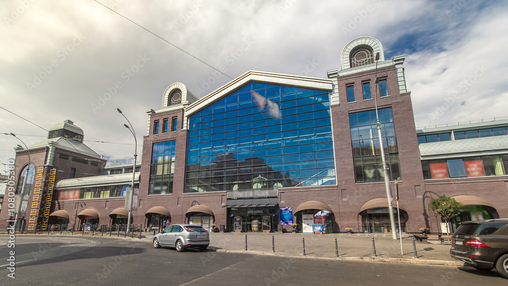 Sumskoy market facade timelapse hyperlapse Sumskoy market facade timelapse hyperlapse