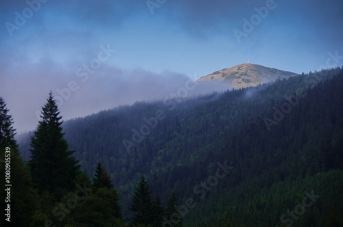 Sunrise over the Great Smoky Mountains in Tennessee. These Blue Ridge mountai...