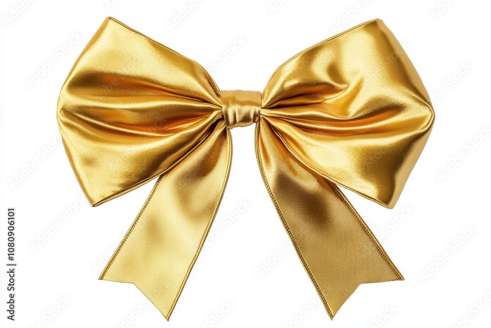 Naklejka premium golden bow isolated on white background