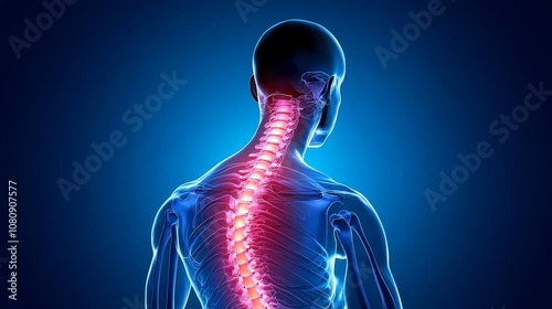 Human Anatomy Back Spine Pain 3D Medical Illustration