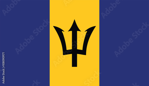  Flag of Barbados,  national flag of Barbados, Barbadian flag , flat vector photo