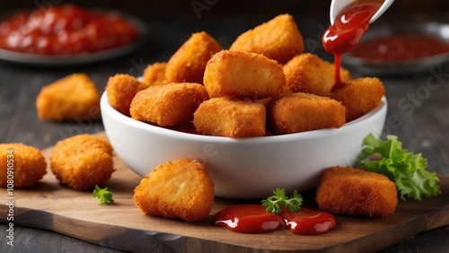 Nugget food, ketchup nuggets