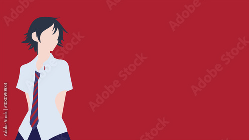 uomo o donna con fondo per cartone animato o background vettoriale editabile