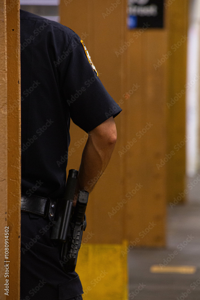 Policía en su turno de guardia Policía en su turno de guardia
