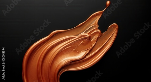 Elegant chocolate splash on dark background photo