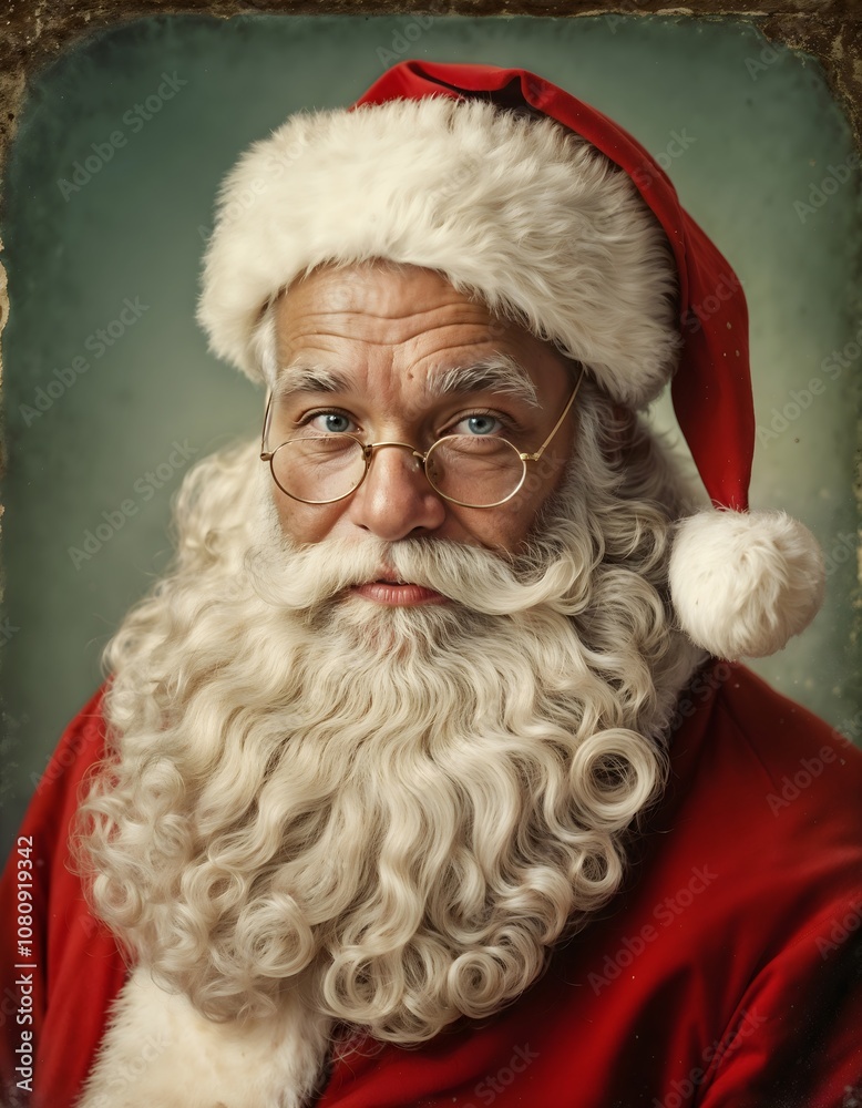 Naklejka premium Vintage portrait of Santa Claus.