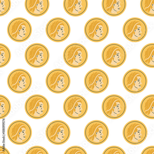 Seamless pattern with ancient Greek symbols and artifacts columns, amphorae, busts, laurel wreaths, lyre. Flat vector illustration isolated on background. Greek culture and history architecture