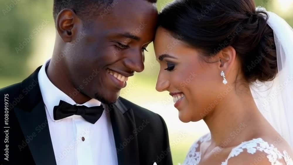 A joyful bride and groom share a tender moment on their wedding day, highlighting love, happiness, and celebration of a special bond. A joyful bride and groom share a tender moment on their wedding day, highlighting love, happiness, and celebration of a special bond.