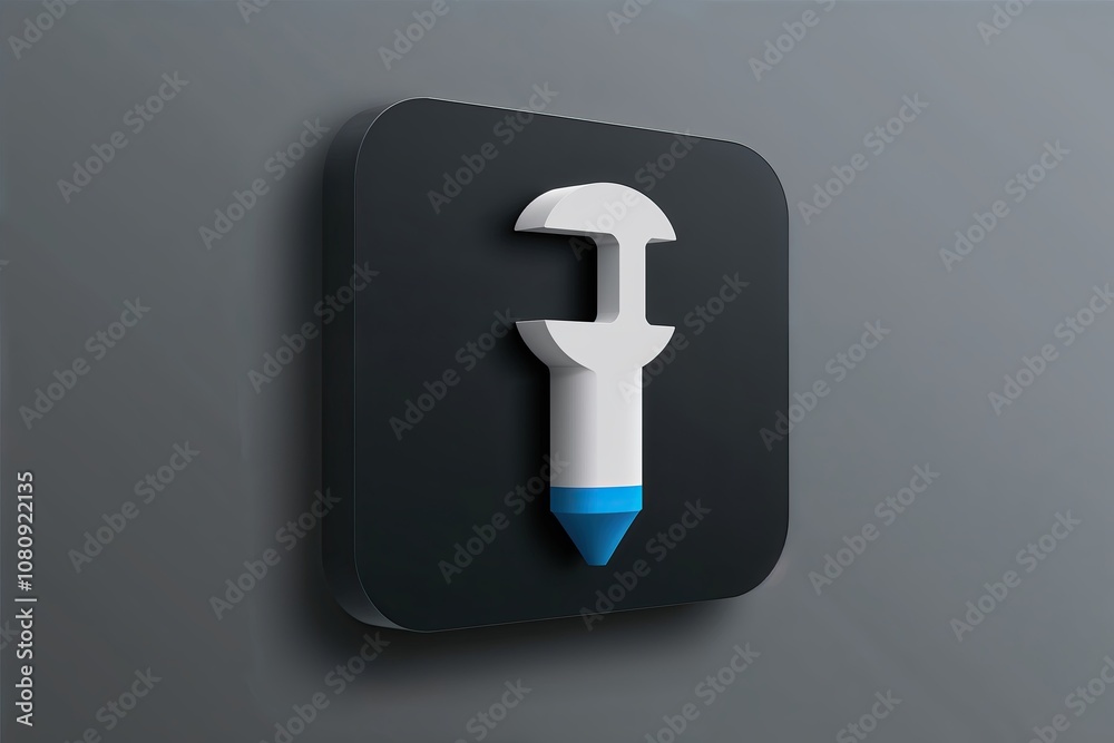 3D Digital Tool Icon Design on Elegant Black Background 3D Digital Tool Icon Design on Elegant Black Background