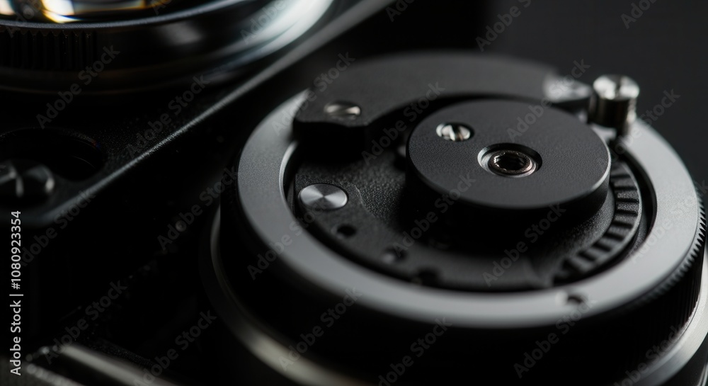 Close-up of professional camera's control dials textured grip Close-up of professional camera's control dials textured grip